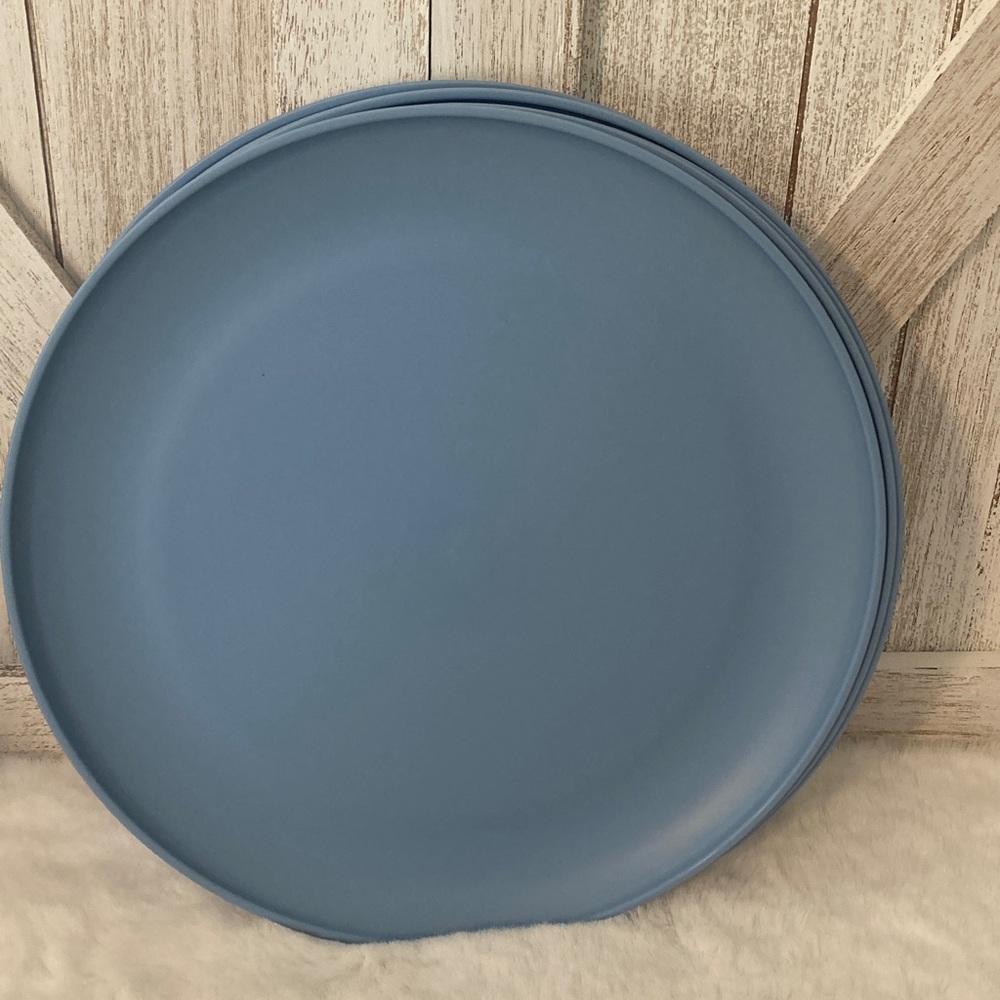 Mainstays 6 Blue Dinner Plastic Plates BPA Free